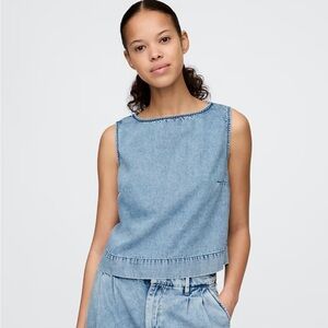 GAP UltraSoft Denim Shell Tank Top, NWT, size S